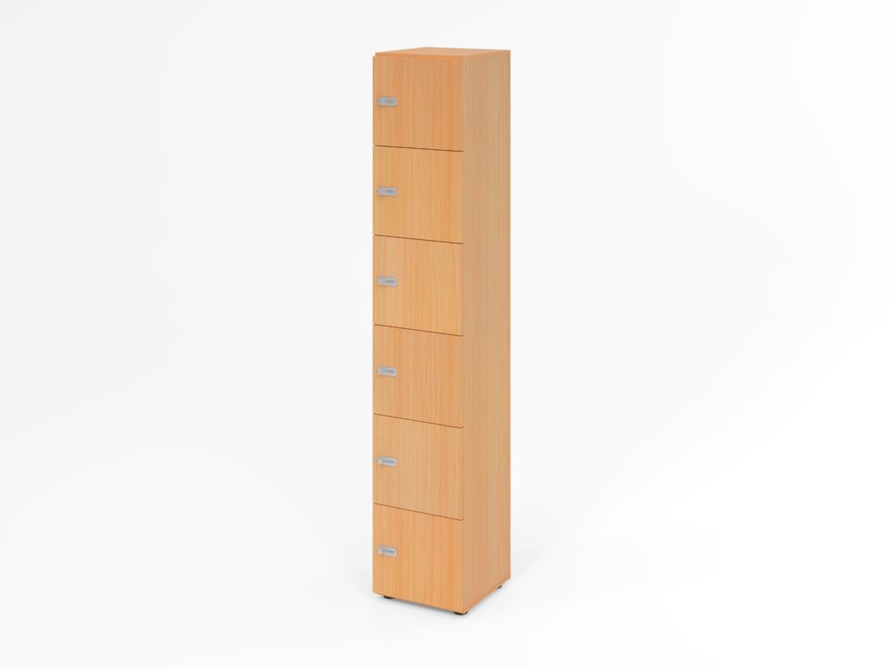 Produktbild Hammerbacher Schliessfachschrank 6OH Buche mit 6 x Zahlenschloss