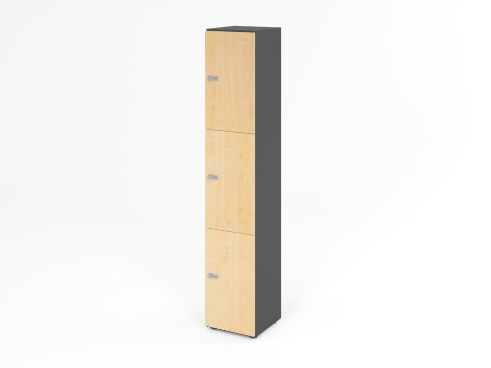 Produktbild Hammerbacher Schliessfachschrank 6OH Graphit/Ahorn mit 3 x Zahlenschloss