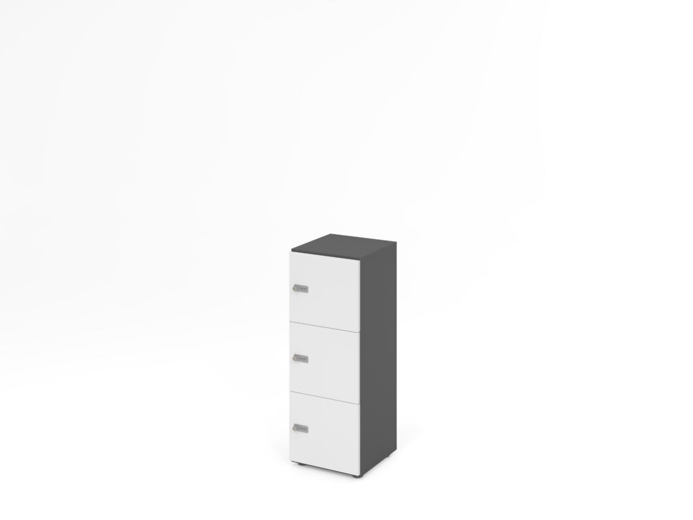 Produktbild Hammerbacher Schliessfachschrank 3OH Graphit/Weiss mit 3 x Zahlenschloss