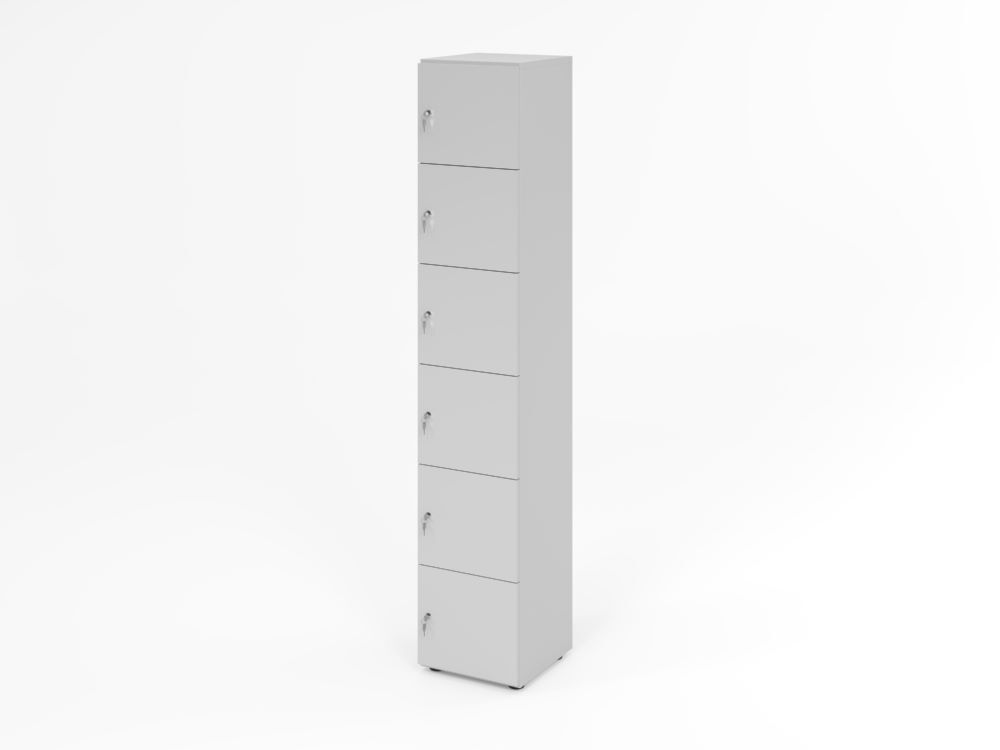 Produktbild Hammerbacher Schliessfachschrank 6OH Grau mit 6 x Drehschloss