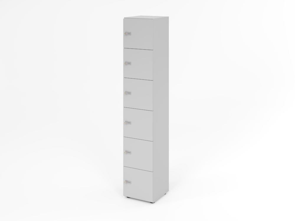 Produktbild Hammerbacher Schliessfachschrank 6OH Grau mit 6 x Zahlenschloss