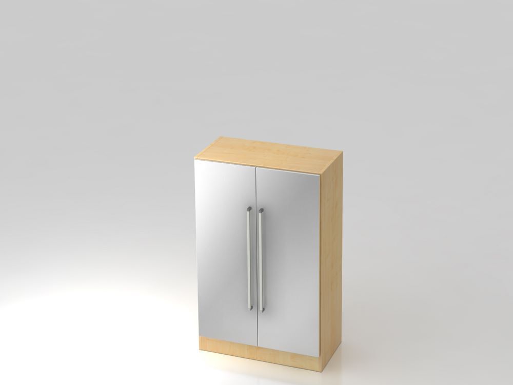 Hammerbacher Flügelschrank 3OH CE Korpus Ahorn Front Silber 80 x 42 x 127 cm Produktbild Hammerbacher Flügelschrank 3OH CE Korpus Ahorn Front Silber 80 x 42 x 127 cm