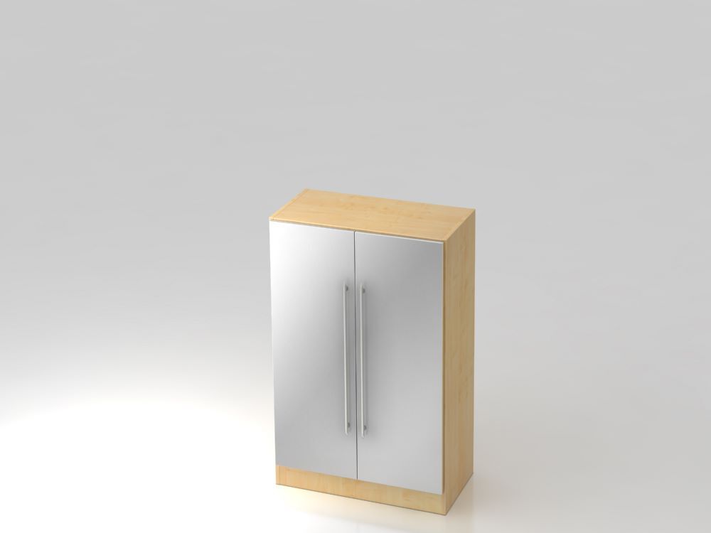 Hammerbacher Flügelschrank 3OH RE 80 x 42 x 127 cm Ahorn / Front Silber Produktbild Hammerbacher Flügelschrank 3OH RE 80 x 42 x 127 cm Ahorn / Front Silber