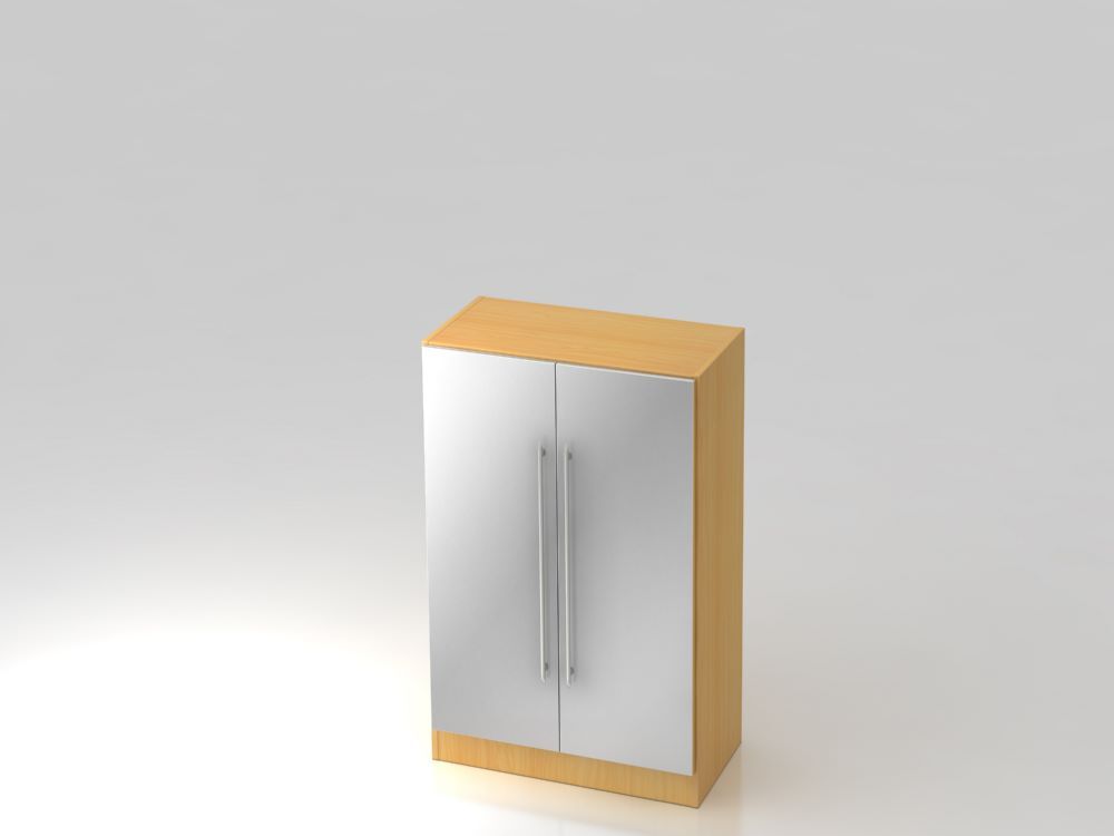 Hammerbacher Flügelschrank 3OH mit Sockelblende RE 80 x 42 x 127 cm Buche / Silber Produktbild Hammerbacher Flügelschrank 3OH mit Sockelblende RE 80 x 42 x 127 cm Buche / Silber