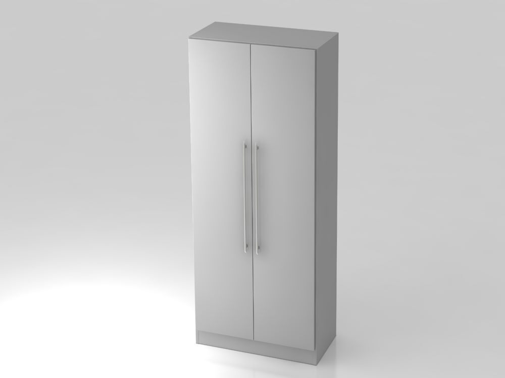 Hammerbacher Flügelschrank 5OH Sockelblende 10 cm hoch Grau 80 x 42 x 200,4 cm Produktbild Hammerbacher Flügelschrank 5OH Sockelblende 10 cm hoch Grau 80 x 42 x 200,4 cm