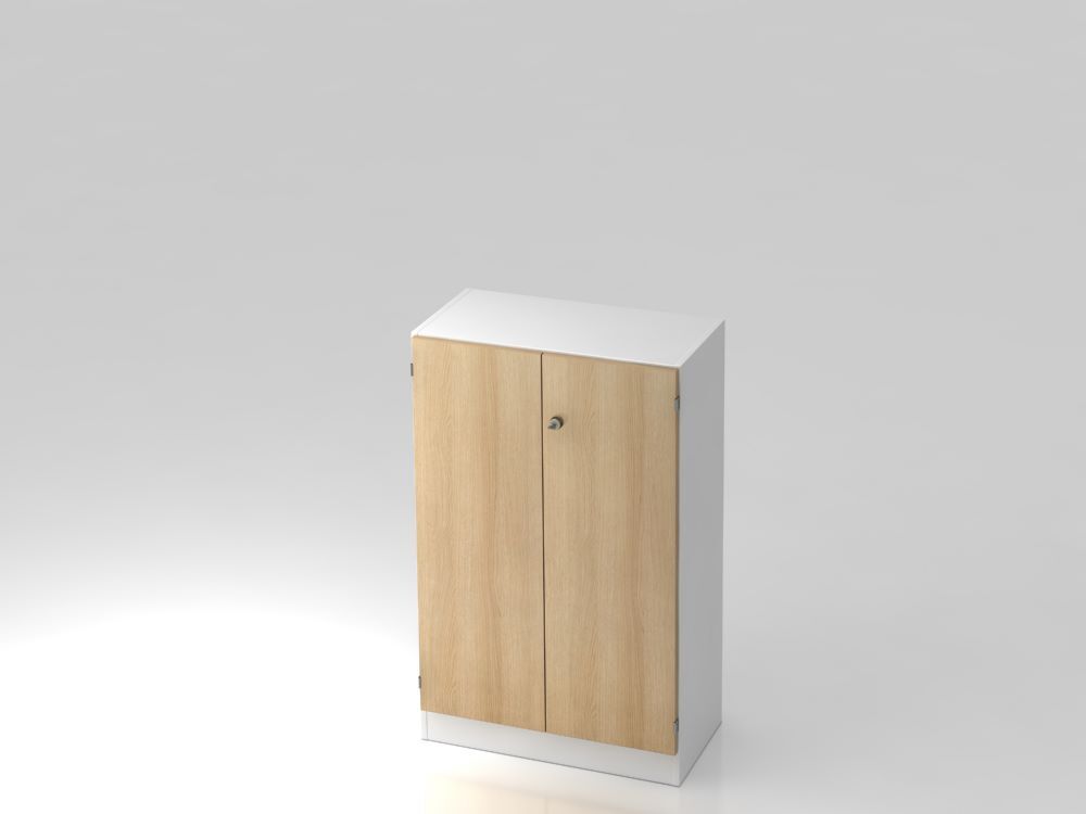Hammerbacher Flügelschrank 3OH mit Sockelblende SG Weiß / Eiche 80 x 42 x 127 cm (BxTxH) Produktbild Hammerbacher Flügelschrank 3OH mit Sockelblende SG Weiß / Eiche 80 x 42 x 127 cm (BxTxH)