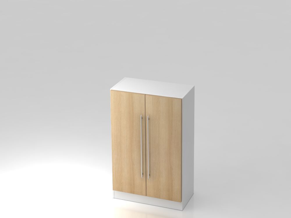 Hammerbacher Flügelschrank 3OH mit Sockelblende 80 x 42 x 127 cm RE Weiß / Eiche Produktbild Hammerbacher Flügelschrank 3OH mit Sockelblende 80 x 42 x 127 cm RE Weiß / Eiche