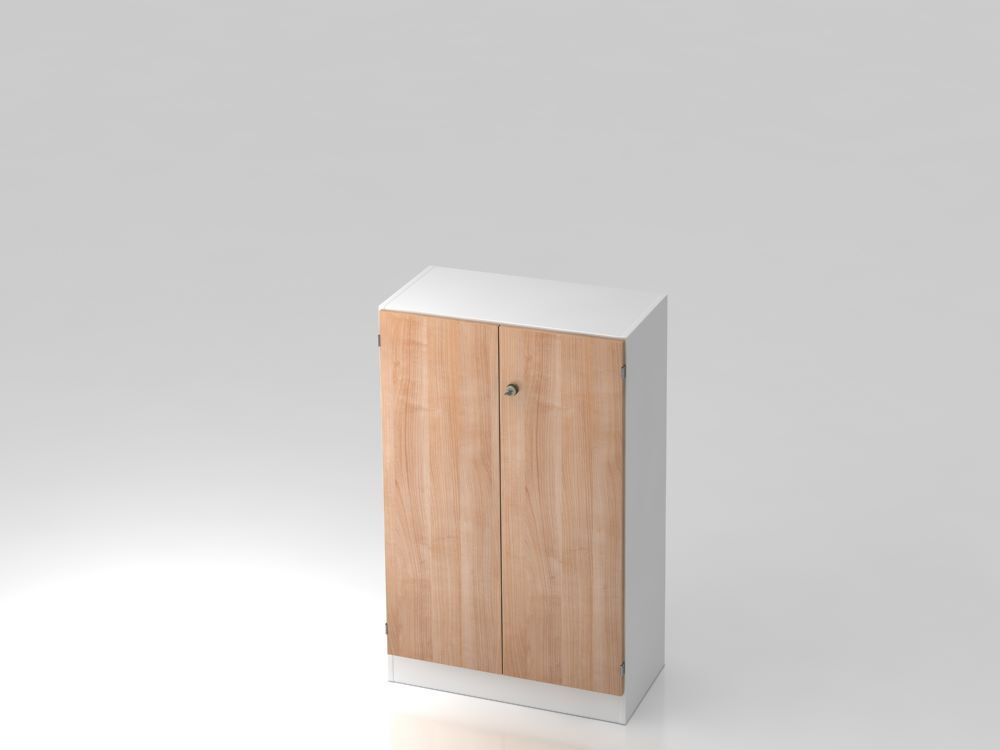 Hammerbacher Flügelschrank 3OH mit Sockelblende SG Weiß / Nussbaum Höhe 127 cm Produktbild Hammerbacher Flügelschrank 3OH mit Sockelblende SG Weiß / Nussbaum Höhe 127 cm