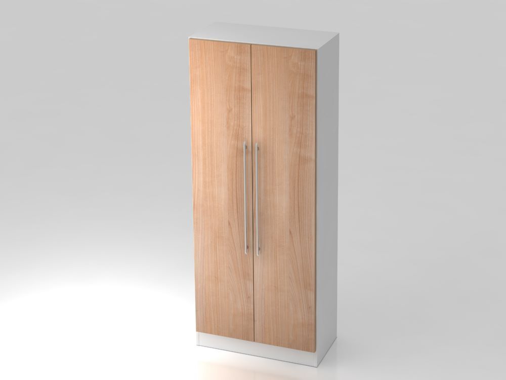 Hammerbacher Flügelschrank 5OH Weiß / Nussbaum 80 x 42 x 200,4 cm (BxTxH) Produktbild Hammerbacher Flügelschrank 5OH Weiß / Nussbaum 80 x 42 x 200,4 cm (BxTxH)