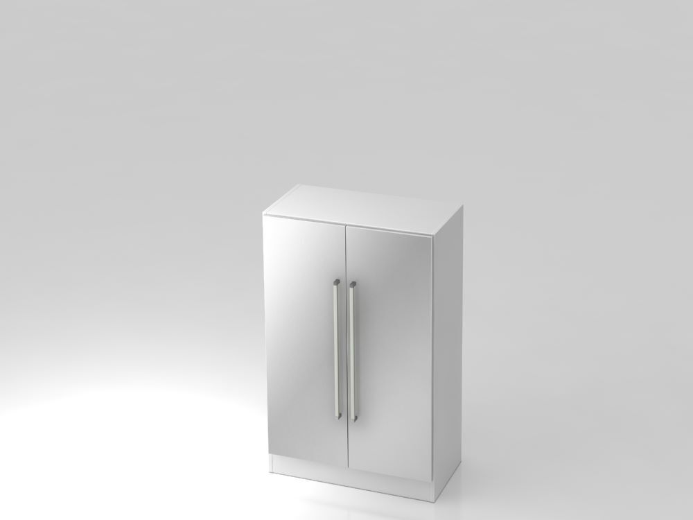 Hammerbacher Flügelschrank 3OH mit Sockelblende CE 80 x 42 x 127 cm Weiß / Silber Produktbild Hammerbacher Flügelschrank 3OH mit Sockelblende CE 80 x 42 x 127 cm Weiß / Silber