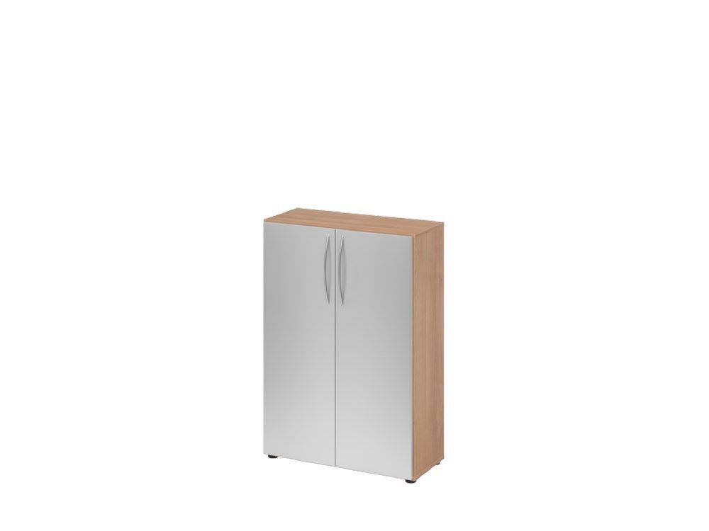 Hammerbacher Schrank 3OH 34,6 cm tief BM Nussbaum Silber Produktbild Hammerbacher Schrank 3OH 34,6 cm tief BM Nussbaum Silber