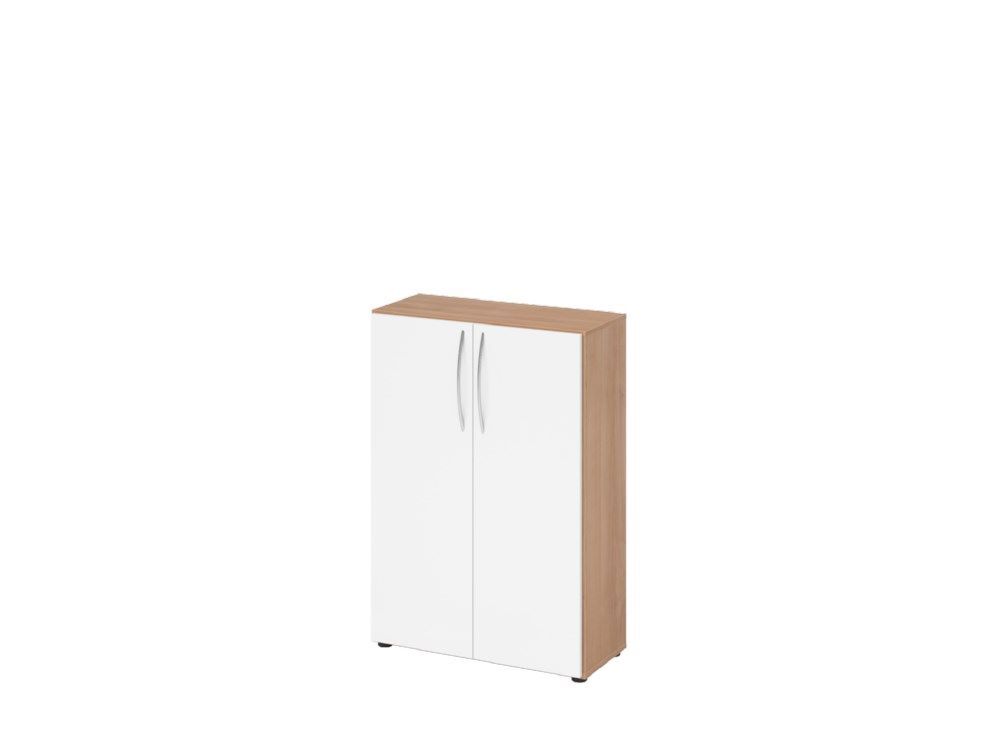 Hammerbacher Schrank 3OH 34,6 cm tief BM Nussbaum Weiß Produktbild Hammerbacher Schrank 3OH 34,6 cm tief BM Nussbaum Weiß