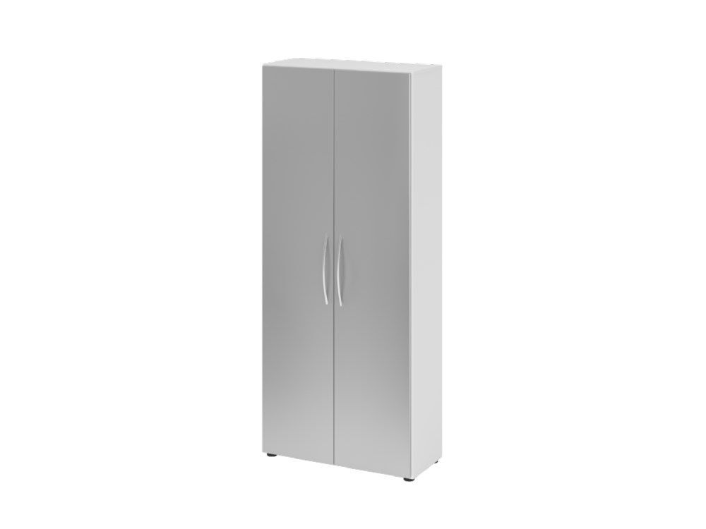 Hammerbacher Schrank 5OH B 80 x T 34,6 x H 188 cm BM Weiß Silber Produktbild Hammerbacher Schrank 5OH B 80 x T 34,6 x H 188 cm BM Weiß Silber