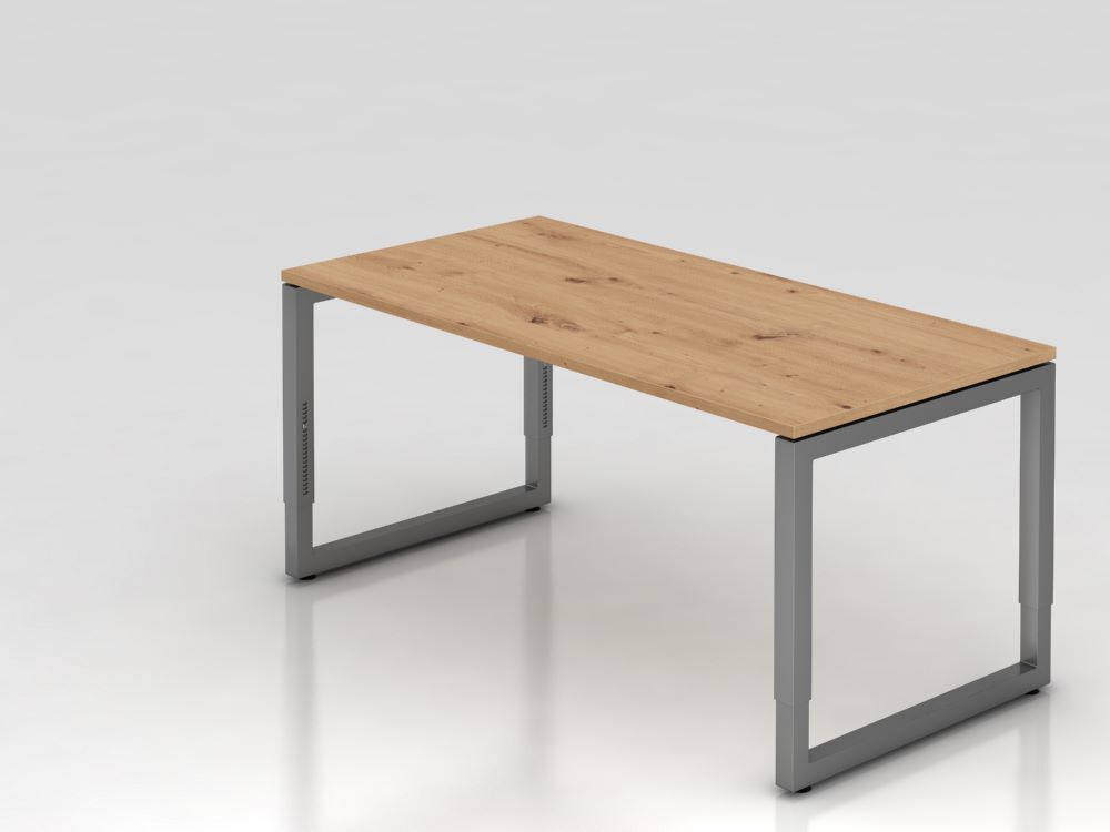 Hammerbacher Schreibtisch O-Fuß eckig Asteiche / Graphit 160 x 80 cm Produktbild Hammerbacher Schreibtisch O-Fuß eckig Asteiche / Graphit 160 x 80 cm