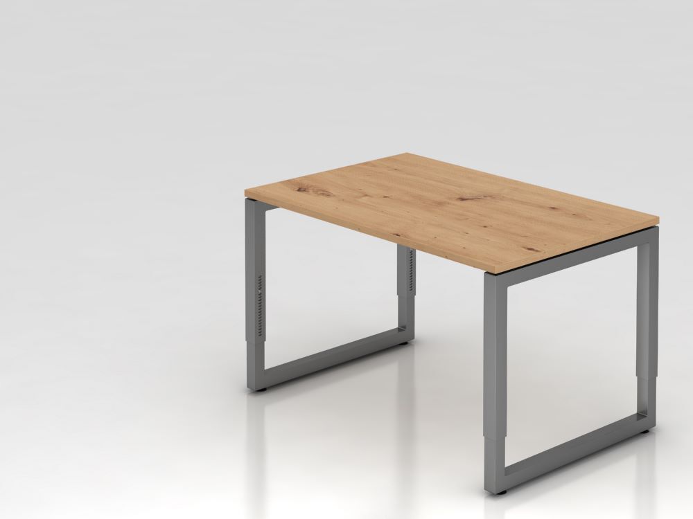 Hammerbacher Schreibtisch RS12 O-Fuß eckig 120 x 80 cm Asteiche / Graphit Höhe 65 - 85 cm Produktbild Hammerbacher Schreibtisch RS12 O-Fuß eckig 120 x 80 cm Asteiche / Graphit Höhe 65 - 85 cm