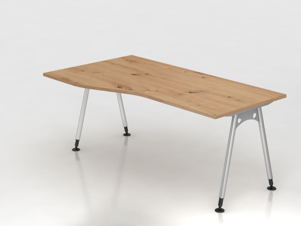 Produktbild Hammerbacher Schreibtisch A-Fuß 180x100/80cm Asteiche