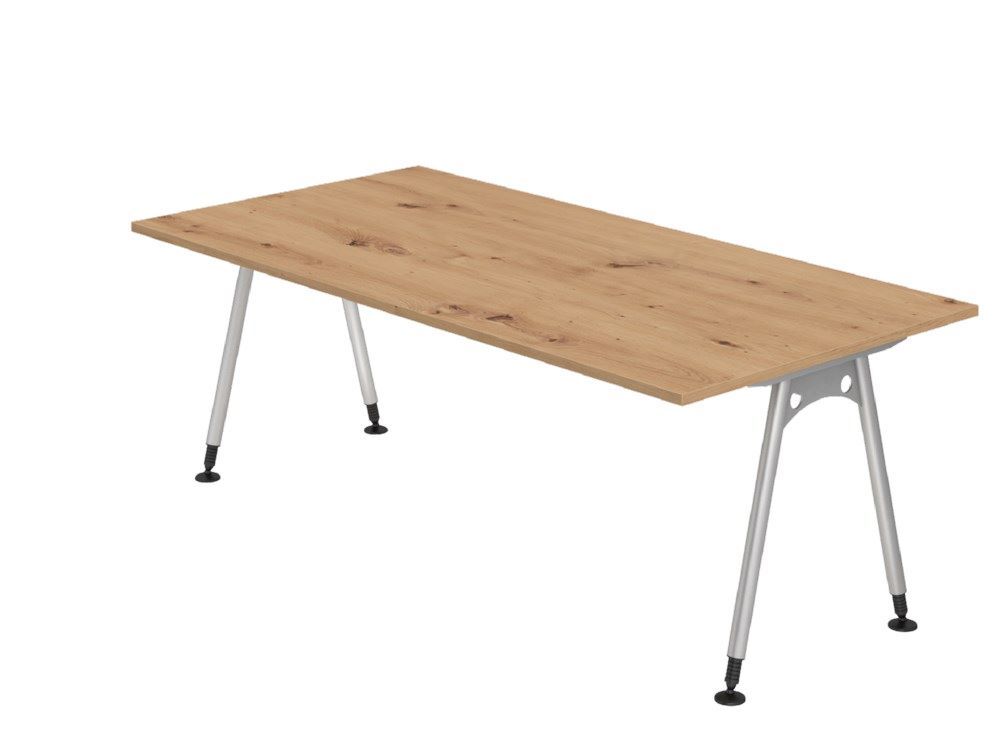 Hammerbacher Schreibtisch AS2E A-Fuß 200 x 100 cm in Asteiche Produktbild Hammerbacher Schreibtisch AS2E A-Fuß 200 x 100 cm in Asteiche