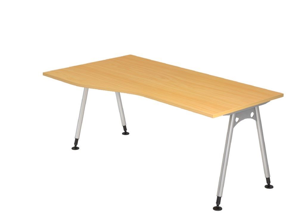 Hammerbacher Schreibtisch A-Fuß 180 x 100/80 cm Buche Produktbild Hammerbacher Schreibtisch A-Fuß 180 x 100/80 cm Buche