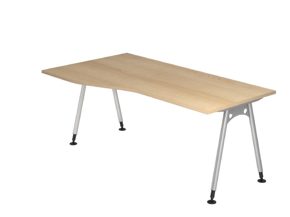 Hammerbacher Schreibtisch A-Fuß 180 x 100/80 cm in Eiche Produktbild Hammerbacher Schreibtisch A-Fuß 180 x 100/80 cm in Eiche