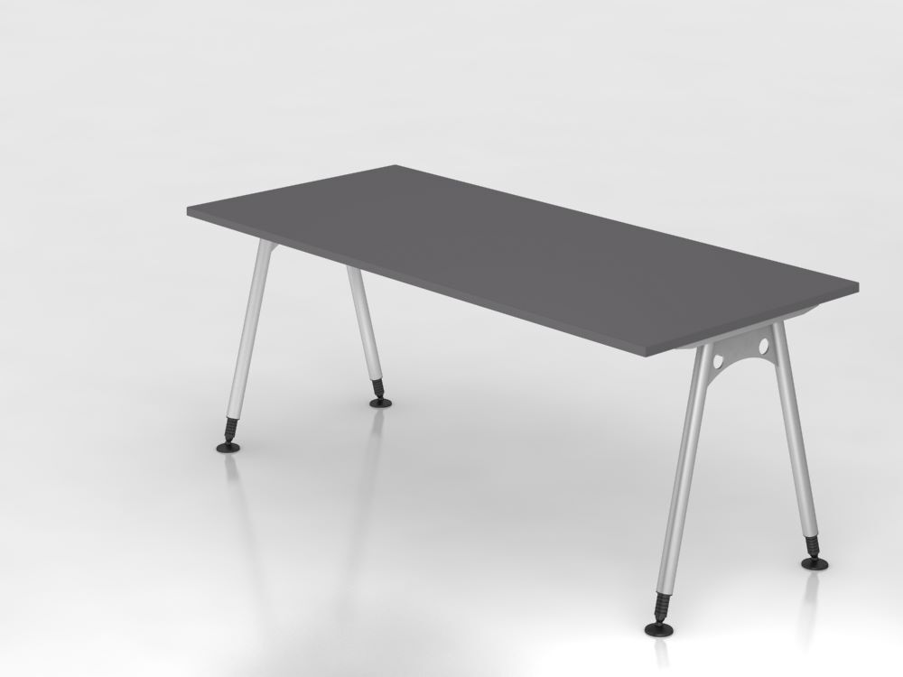 Produktbild Hammerbacher Schreibtisch A-Fuß 180x80cm Graphit