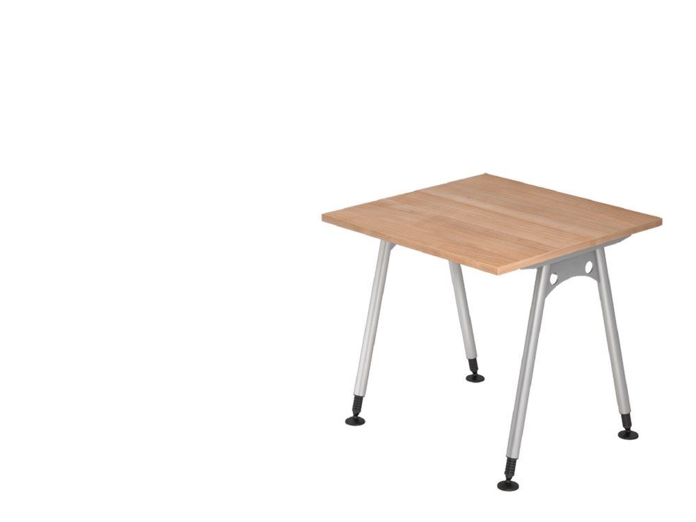 Hammerbacher Schreibtisch A-Fuß 80 x 80 in Nussbaum Produktbild Hammerbacher Schreibtisch A-Fuß 80 x 80 in Nussbaum