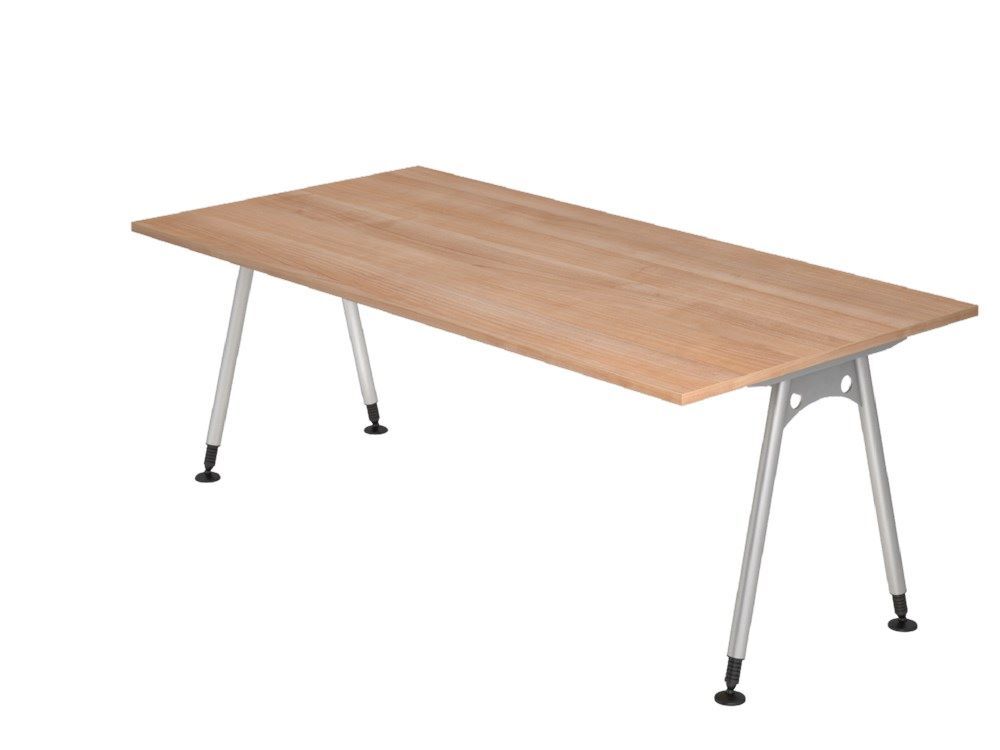 Hammerbacher Schreibtisch A-Fuß 200 x 100 cm in Nussbaum Produktbild Hammerbacher Schreibtisch A-Fuß 200 x 100 cm in Nussbaum