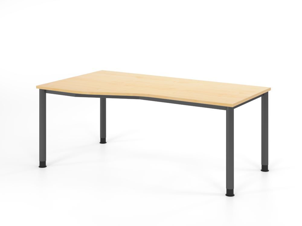 Produktbild Hammerbacher Schreibtisch 4 Fuß 180x100/80cm Ahorn/Graphit