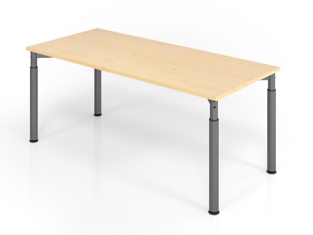 Hammerbacher Schreibtisch 4 Fuß 180 x 80 cm Ahorn / Graphit Arbeitshöhe 68 - 82 cm Produktbild Hammerbacher Schreibtisch 4 Fuß 180 x 80 cm Ahorn / Graphit Arbeitshöhe 68 - 82 cm