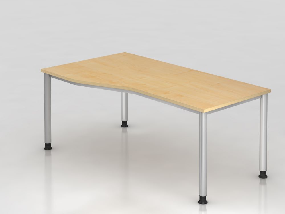 Hammerbacher Schreibtisch 4 Fuß 180 x 100 / 80 cm Ahorn Sonderhöhenverstellung bis 88 cm Produktbild Hammerbacher Schreibtisch 4 Fuß 180 x 100 / 80 cm Ahorn Sonderhöhenverstellung bis 88 cm