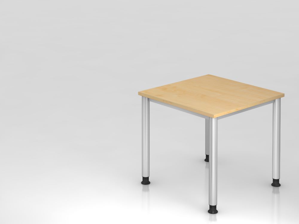 Hammerbacher Schreibtisch 4 Fuß 80 x 80 cm Ahorn / Silber Produktbild Hammerbacher Schreibtisch 4 Fuß 80 x 80 cm Ahorn / Silber