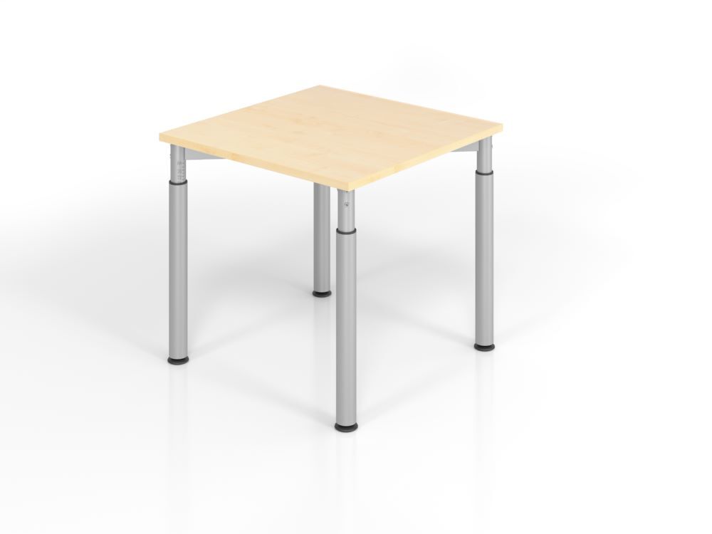 Hammerbacher Schreibtisch 4 Füße höhenverstellbar 80 x 80 cm Ahorn Silber Produktbild Hammerbacher Schreibtisch 4 Füße höhenverstellbar 80 x 80 cm Ahorn Silber