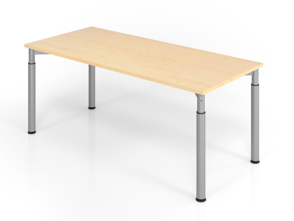 Hammerbacher Schreibtisch YS19 4 Fuß 180 x 80 cm Ahorn / Silber höheneinstellbar Produktbild Hammerbacher Schreibtisch YS19 4 Fuß 180 x 80 cm Ahorn / Silber höheneinstellbar
