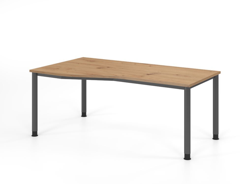 Produktbild Hammerbacher Schreibtisch 4 Fuß 180x100/80cm Asteiche/Graphit