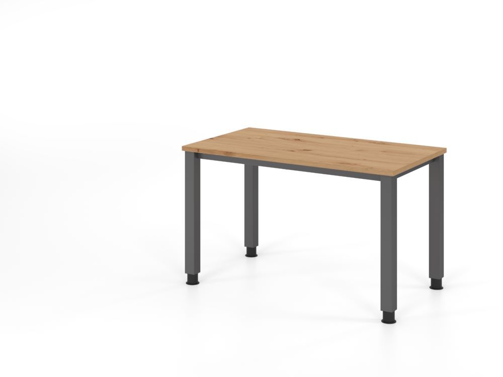 Produktbild Hammerbacher Schreibtisch 4 Fuß eckig 120x67cm Asteiche/Graphit