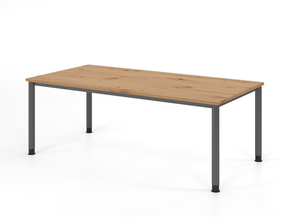 Produktbild Hammerbacher Schreibtisch 4 Fuß 200x100cm Asteiche/Graphit