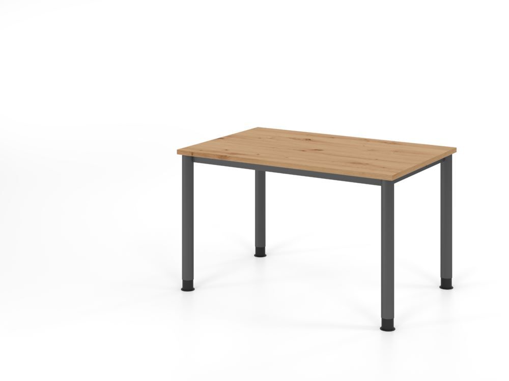 Produktbild Hammerbacher Schreibtisch 4 Fuß 120x80cm Asteiche/graphit