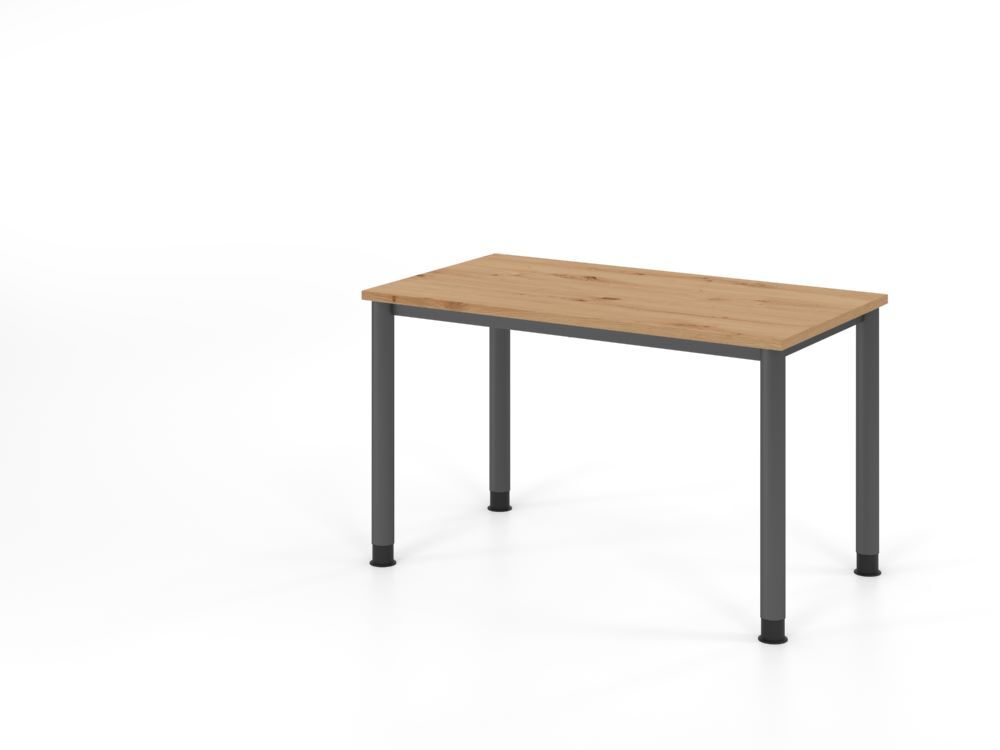 Produktbild Hammerbacher Schreibtisch 4 Fuß 120x67cm Asteiche/graphit