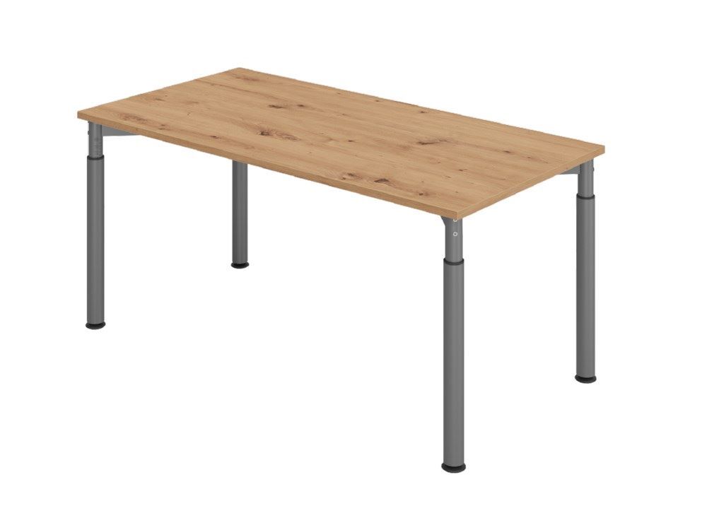 Hammerbacher Schreibtisch 4 Fuß rund 160 x 80 cm Asteiche Graphit Produktbild Hammerbacher Schreibtisch 4 Fuß rund 160 x 80 cm Asteiche Graphit