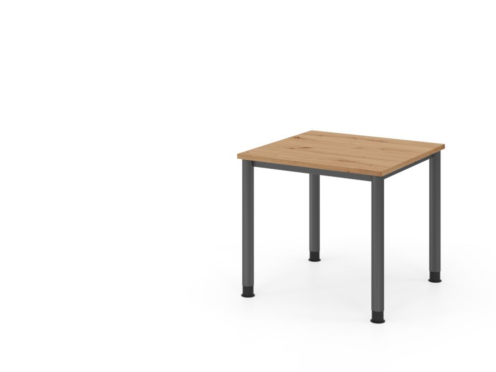 Produktbild Hammerbacher Schreibtisch 4 Fuß 80x80cm Asteiche/Graphit