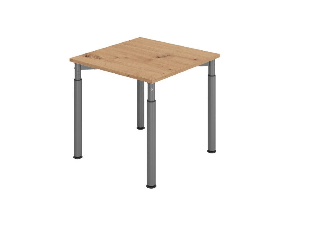 Hammerbacher Schreibtisch 4 Fuß-rund 80 x 80 cm Asteiche Graphit Produktbild Hammerbacher Schreibtisch 4 Fuß-rund 80 x 80 cm Asteiche Graphit