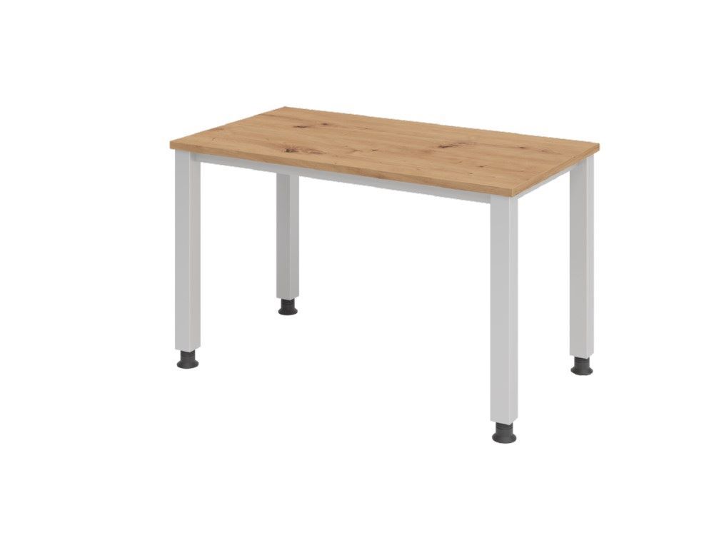 Hammerbacher Schreibtisch 4 Fuß eckig 120 x 67 cm Asteiche Silber Produktbild Hammerbacher Schreibtisch 4 Fuß eckig 120 x 67 cm Asteiche Silber