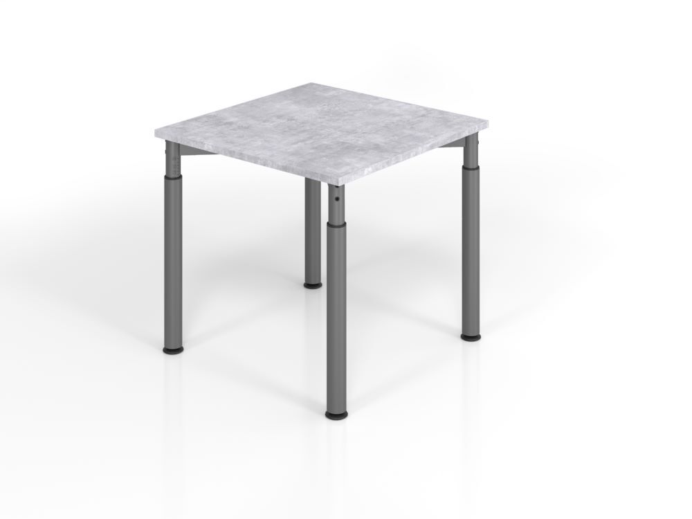 Hammerbacher Schreibtisch höhenverstellbar 80 x 80 cm Platte 25 mm Beton Graphit