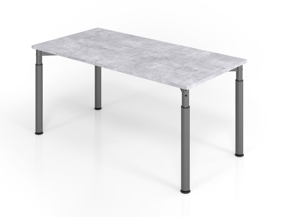 Hammerbacher Schreibtisch 4 Fuß 160 x 80 cm Beton 4-Fuß Gestell in Graphit Produktbild Hammerbacher Schreibtisch 4 Fuß 160 x 80 cm Beton 4-Fuß Gestell in Graphit