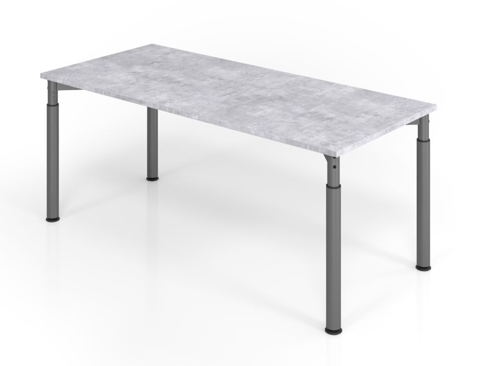 Hammerbacher Schreibtisch YS19 4 Fuß 180 x 80 cm Beton / Graphit höheneinstellbar Produktbild Hammerbacher Schreibtisch YS19 4 Fuß 180 x 80 cm Beton / Graphit höheneinstellbar