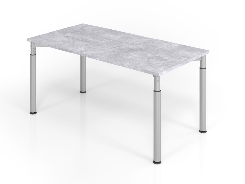Hammerbacher YS16 Schreibtisch 4 Fuß 160 x 80 cm Beton / Silber Arbeitshöhe 68 - 82 cm Produktbild Hammerbacher YS16 Schreibtisch 4 Fuß 160 x 80 cm Beton / Silber Arbeitshöhe 68 - 82 cm