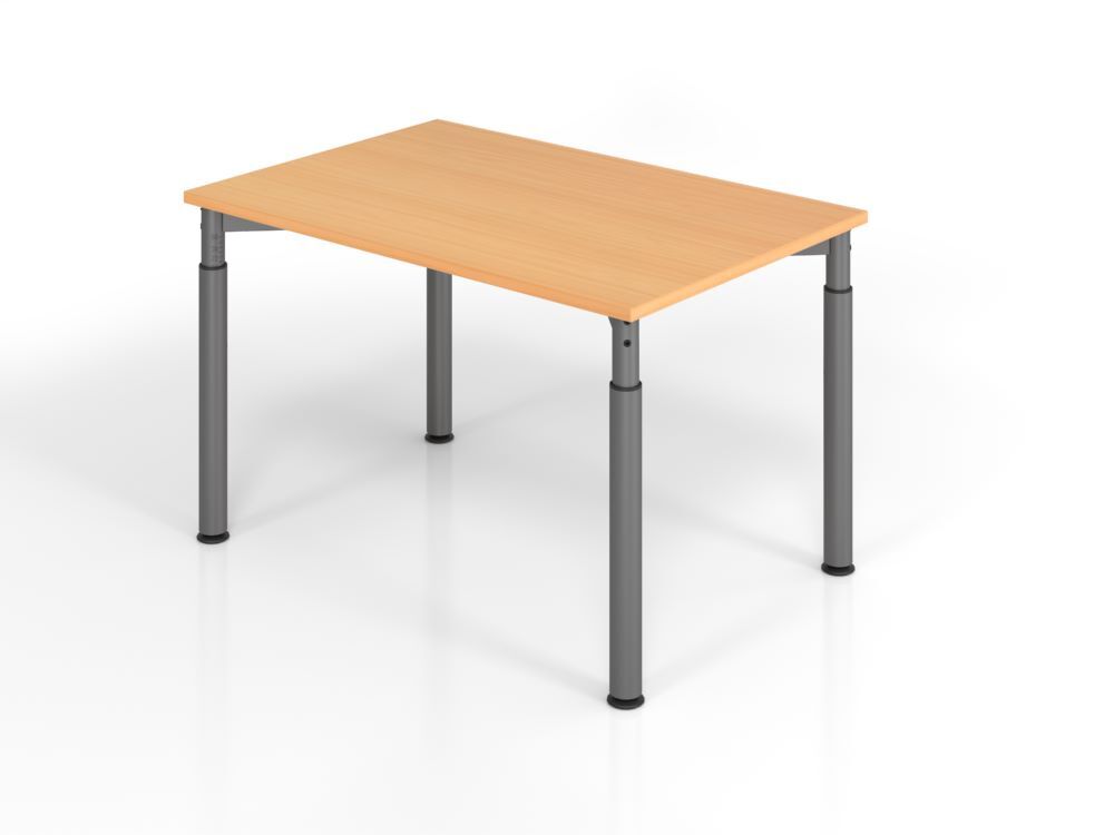 Hammerbacher Schreibtisch rechteckig Maße 120 x 80 cm Platte aus Buche Graphit Produktbild Hammerbacher Schreibtisch rechteckig Maße 120 x 80 cm Platte aus Buche Graphit