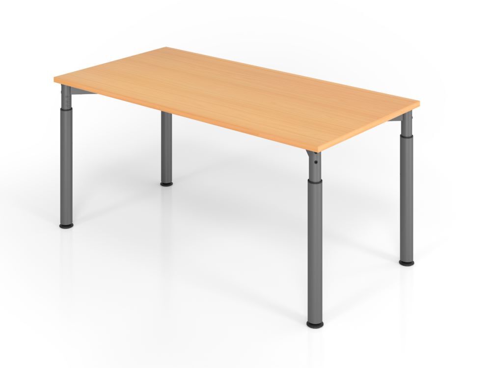 Hammerbacher Schreibtisch 4 Fuß 160 x 80 cm Buche / Graphit Arbeitshöhe 68 - 82 cm Produktbild Hammerbacher Schreibtisch 4 Fuß 160 x 80 cm Buche / Graphit Arbeitshöhe 68 - 82 cm