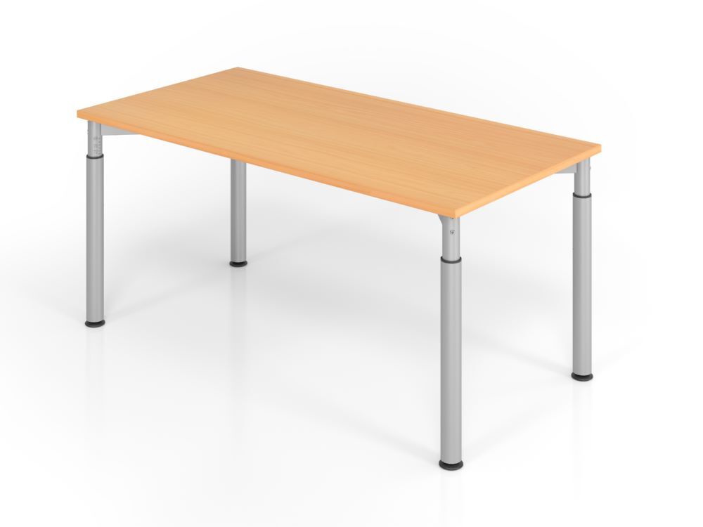 Hammerbacher Schreibtisch 4 Fuß 160 x 80 cm Buche 4-Fuß Gestell in Silber Produktbild Hammerbacher Schreibtisch 4 Fuß 160 x 80 cm Buche 4-Fuß Gestell in Silber