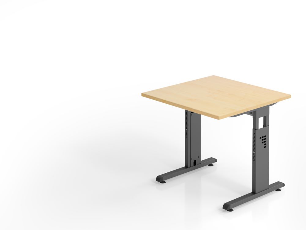 Hammerbacher Schreibtisch 80 x 80 cm Ahorn C-Fuß-Gestell in Graphit Produktbild Hammerbacher Schreibtisch 80 x 80 cm Ahorn C-Fuß-Gestell in Graphit