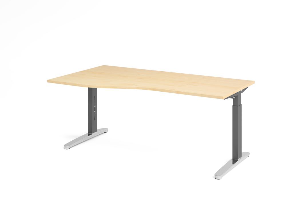 Produktbild Hammerbacher Schreibtisch C-Fuß 180x100/80cm Ahorn/Graphit